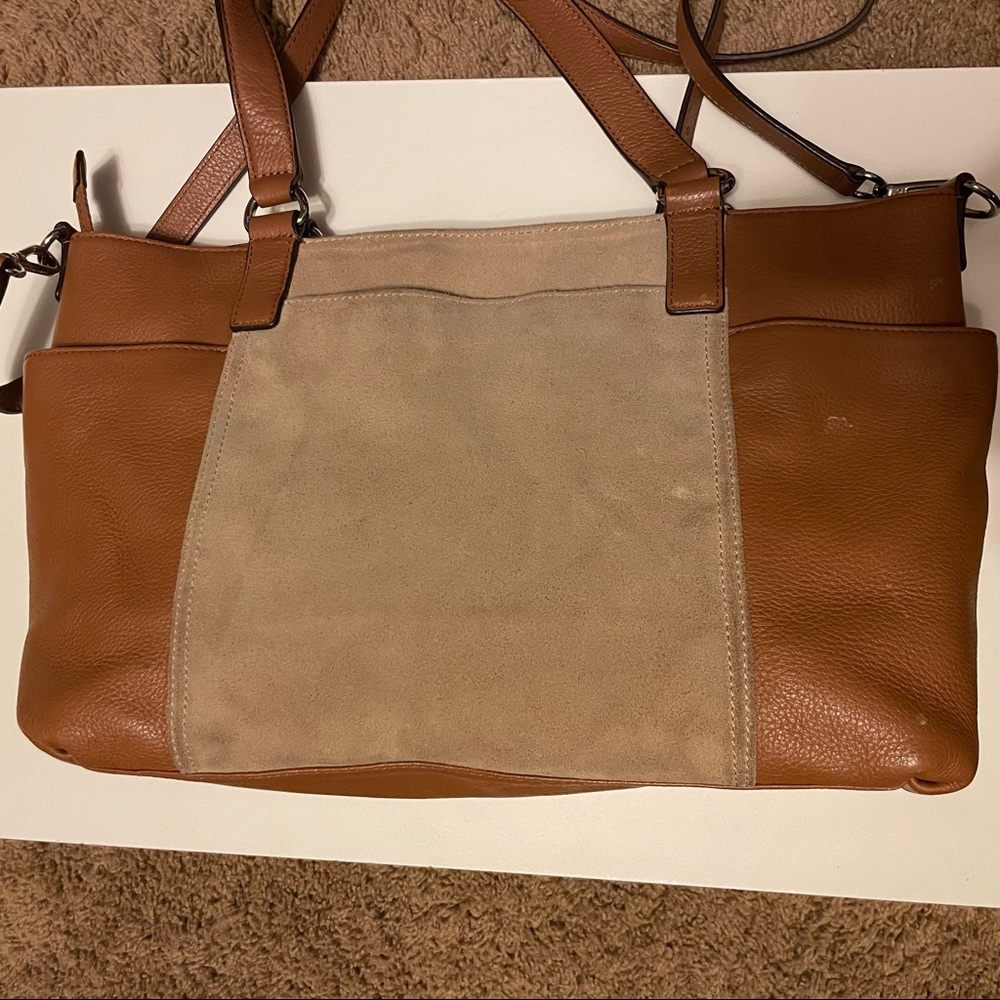 Michael by Michael kors tan leather and suede tote bag